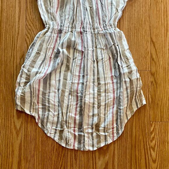 Japana Striped White Button-up Shirt Dress Womens Small - Picture 12 of 16